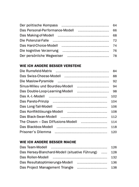 Inhaltsverzeichnis des Buches ENTSCHEIDEN von Roman Tschäppeler und Mikael Krogerus