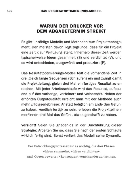 Contents page of the book ENTSCHEIDEN by Roman Tschäppeler and Mikael Krogerus (Design Thinking)
