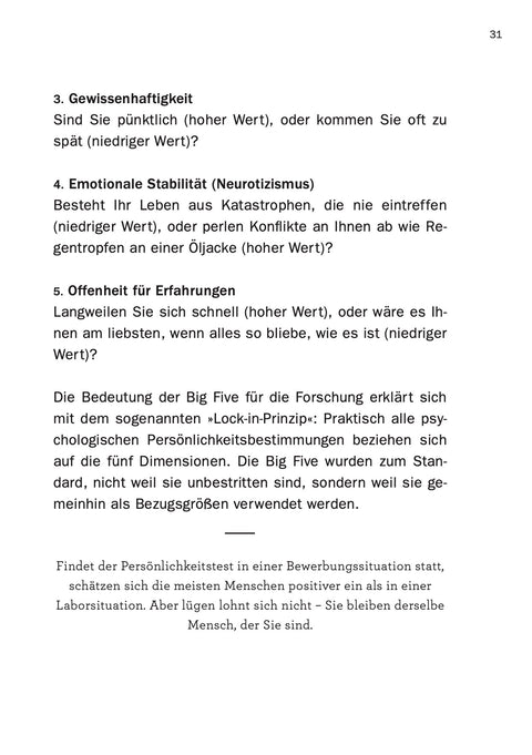 Inhaltsseite des Buches ERKENNEN von Roman Tschäppeler und Mikael Krogerus (Big Five, OCEAN)