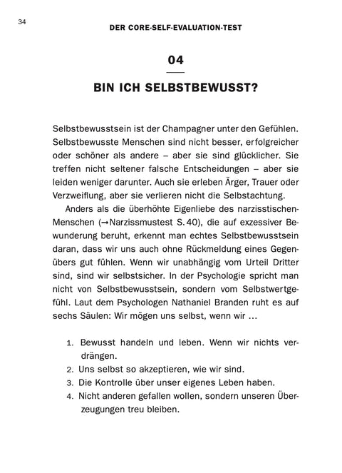 Inhaltsseite des Buches ERKENNEN von Roman Tschäppeler und Mikael Krogerus (Core Self Evaluation)