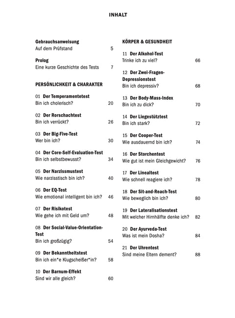 Inhaltsverzeichnis des Buches ERKENNEN von Roman Tschäppeler und Mikael Krogerus
