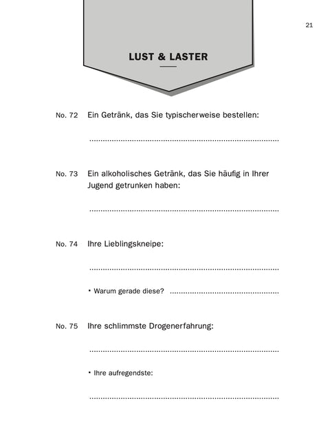 Inhaltsseite des Buches FRAGEN von Roman Tschäppeler und Mikael Krogerus