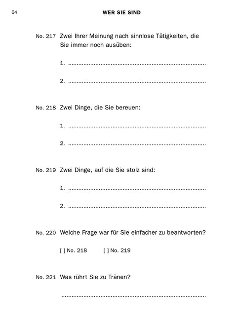 Inhaltsseite des Buches FRAGEN von Roman Tschäppeler und Mikael Krogerus