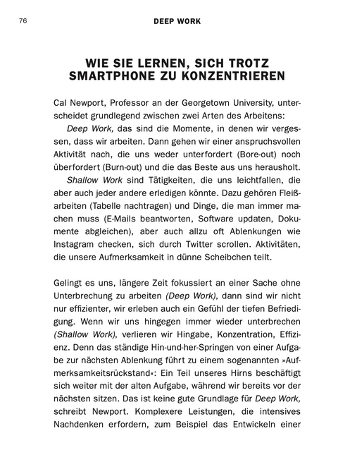 Contents page of the book MACHEN by Roman Tschäppeler and Mikael Krogerus (Deep Work))