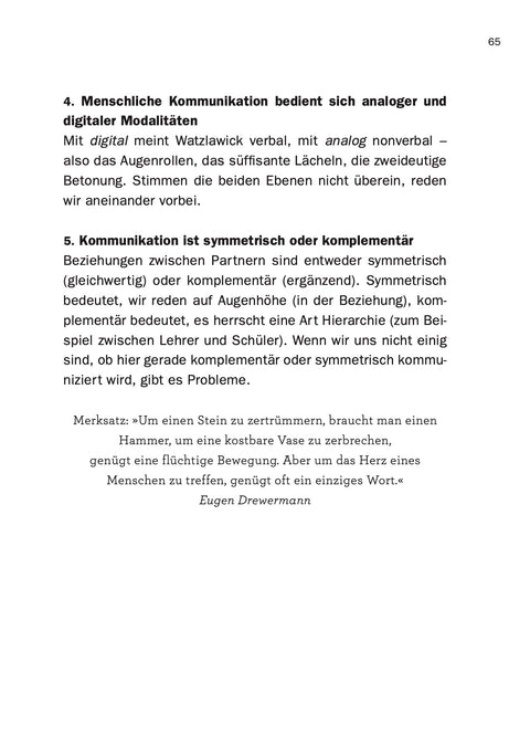 Contents page of the book REDEN by Roman Tschäppeler and Mikael Krogerus, You can't not communicate