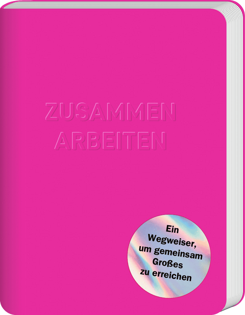 Das Buchcover (Pink-Lila) von Zusammarbeiten (2022), dem Buch über Kooperation und Teamarbeit von Roman Tschäppeler und Mikael Krogerus